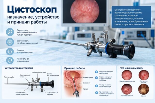 Цистоскоп: назначение, устройство и принцип работы